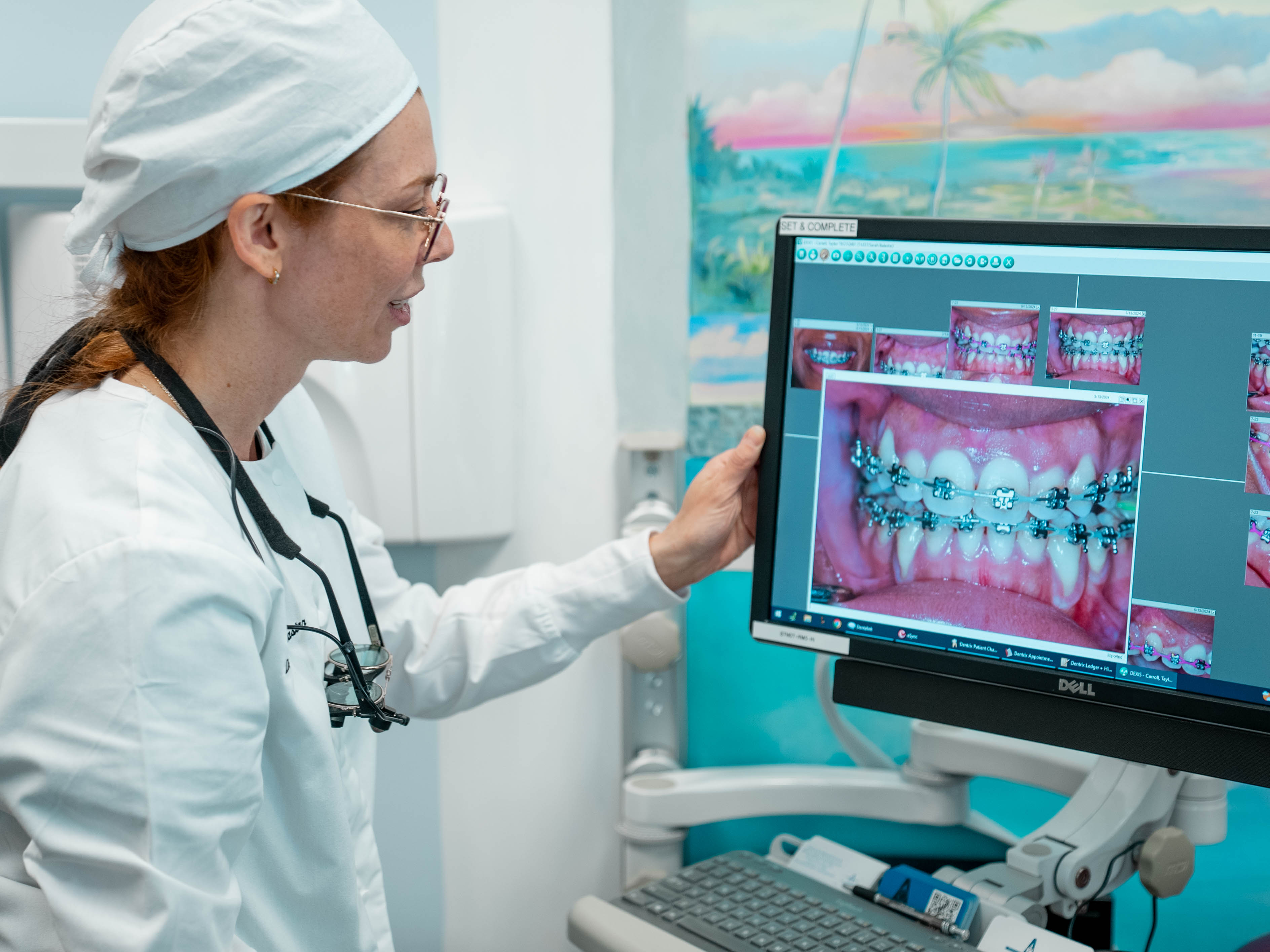 Close-up of dentist working